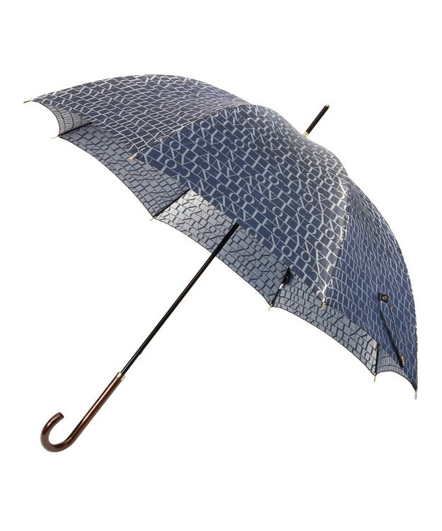 MOONBAT LANVIN COLLECTION 長傘 カチオンジャカード ネイビーブルー