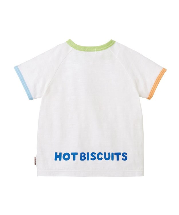 MIKI HOUSE HOT BISCUITS 【80-120cm】 顔ドン 半袖Tシャツ 白