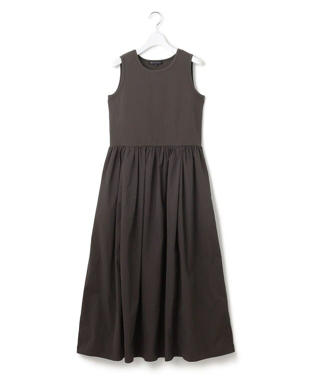 23区 L 【Oggi8月号掲載/洗える】ニットレイヤード ワンピース ダークブラウン系