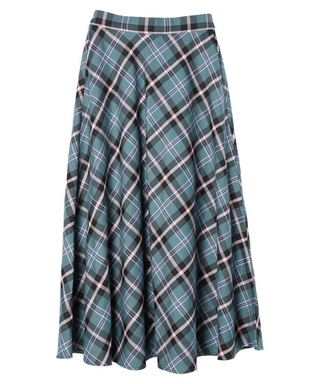 Green Parks ・Ｐｅｔｉｔ　Ｆｌｅｕｒ　バイヤスチェックフレアスカート Green