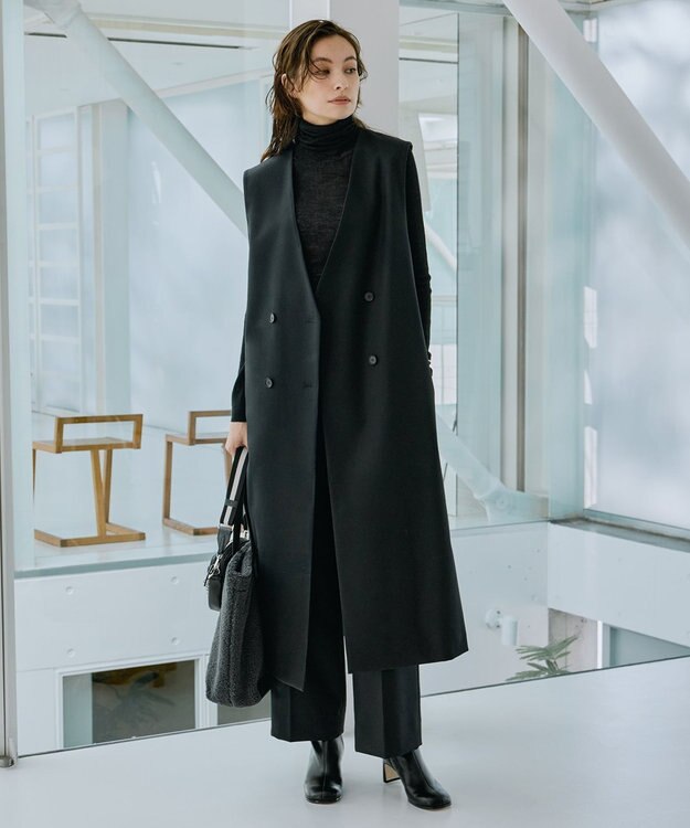 ICB ポーチ付き キャンバストート バッグ グレー系