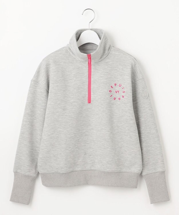 23区GOLF 【WOMEN】ハーフジップスウェット ライトグレー系