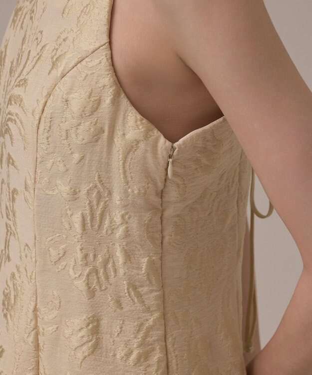 GRACE CONTINENTAL リーフジャガードキャミワンピース ベージュ