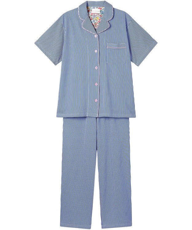 une nana cool 【綿混】ロンドンストライプ半袖パジャマ MADE WITH LIBERTY FABRIC BU