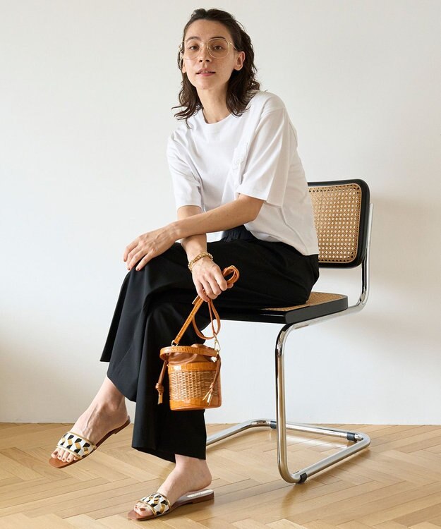 UNFILO 【新色追加】イージーワイドパンツ ブラック