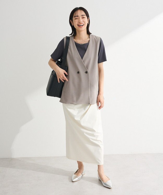 Green Parks 【適ON】５分袖リブプルオーバー Charcoal Gray