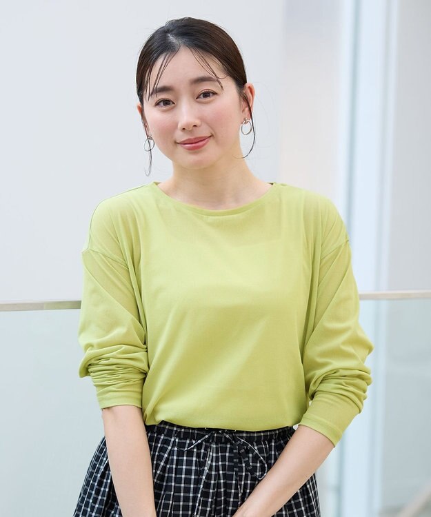 ANY シア―ラウンドネックTシャツ アップルグリーン