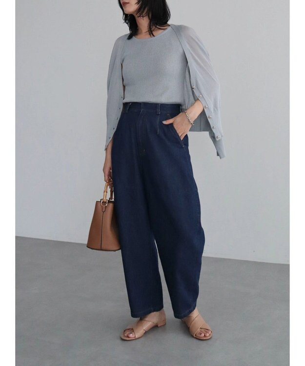 Green Parks デザイン切替カーブパンツ Indigo