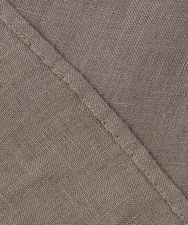 23区 L 【洗える】LIBECO ボウタイ ボリュームスリーブ ブラウス ダークブラウン系