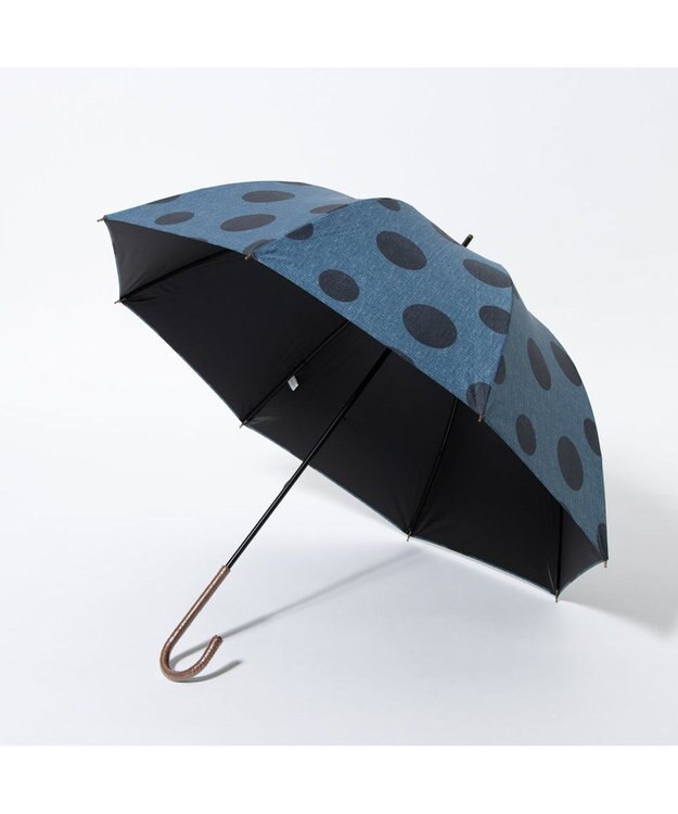 UNBILLION cache nez / デニム＆ドットバルーンショートパラソル ネイビー