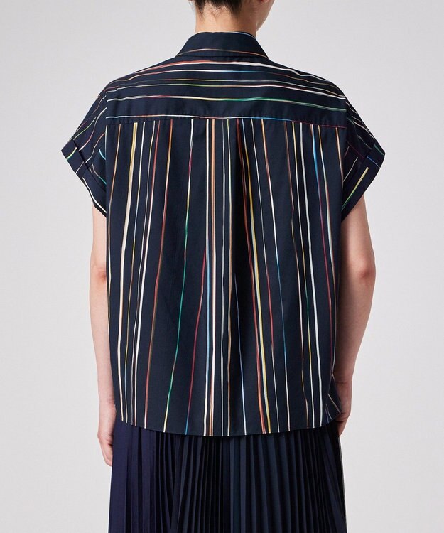 Paul Smith Signature Pinstripe 半袖シャツ ネイビー