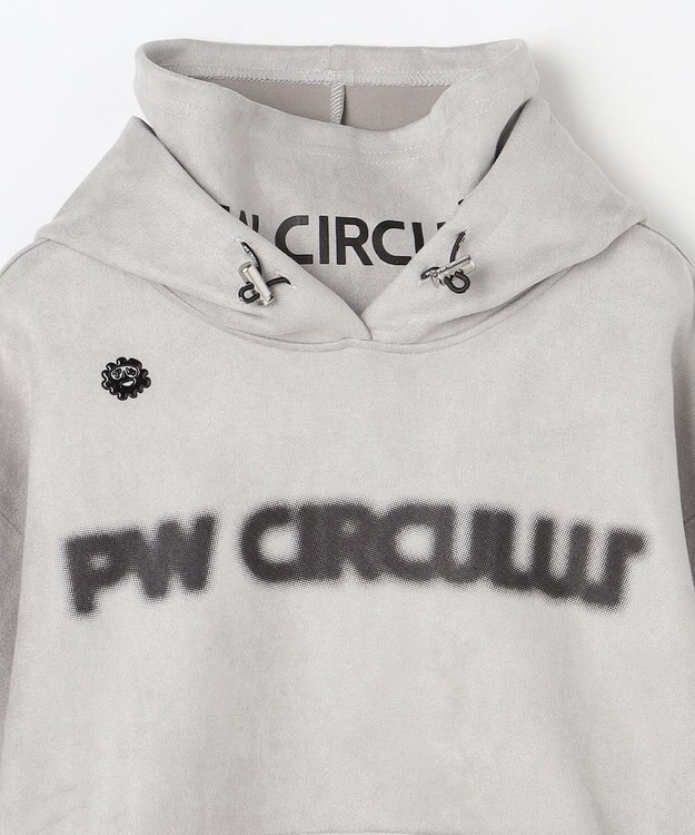 PW CIRCULUS 2025 NEW！【手洗い洗濯可】【WOMEN】キャットグラフィック スエードライク デタッチャブルフーディ ゴルフウェア レディース グレー系