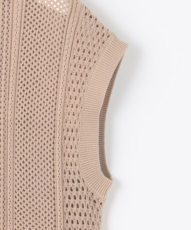 自由区 【洗える・XSサイズあり】シアーコイル ニット キャメル系