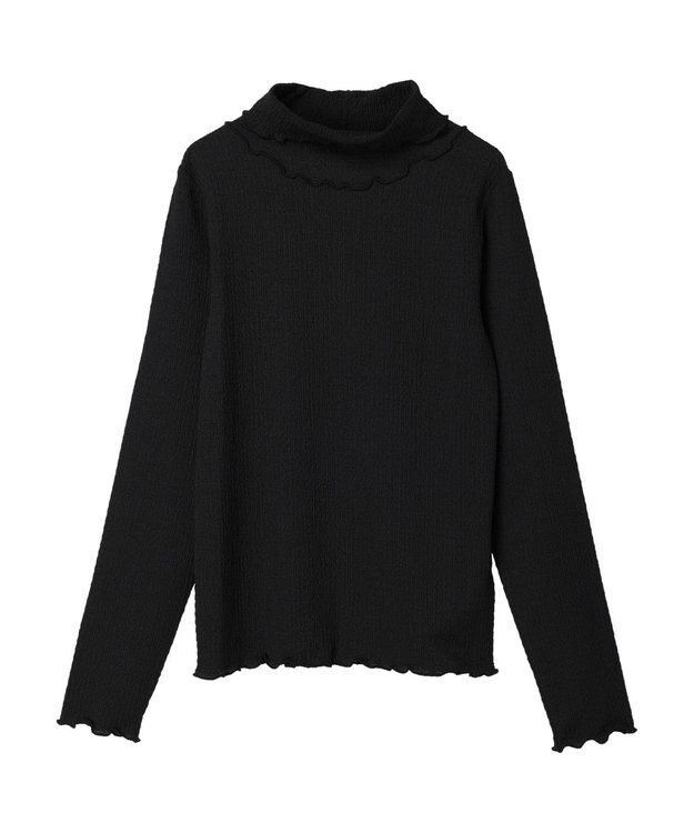 earth music&ecology ジャガードハイネックメローインナー Black