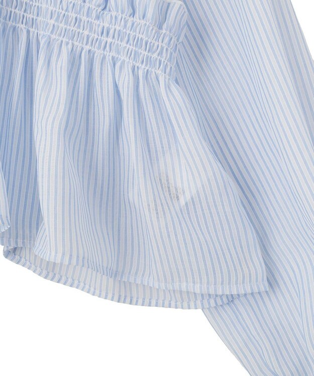 earth music&ecology シャーリングストライプシャツ Stripe Sax