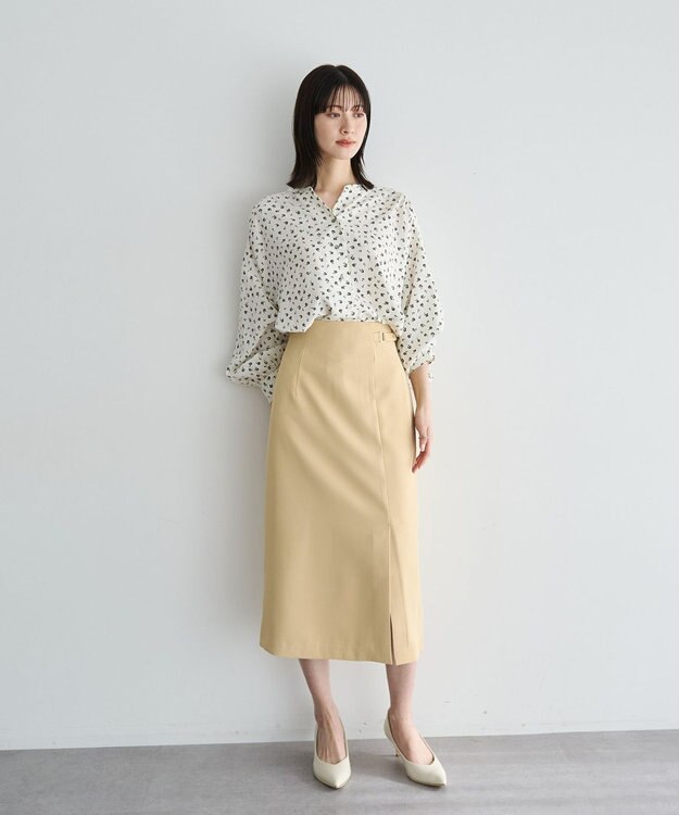 YECCA VECCA 2wayボリューム袖花柄ブラウス Off White
