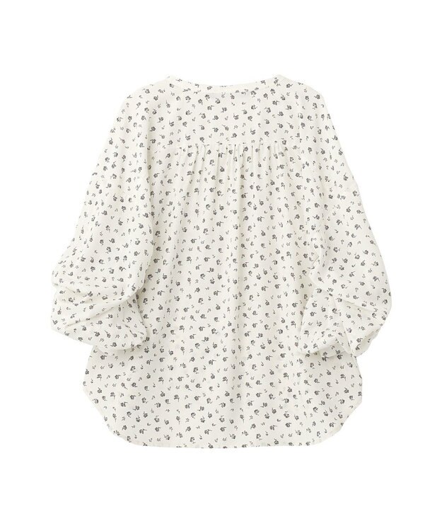 YECCA VECCA 2wayボリューム袖花柄ブラウス Off White