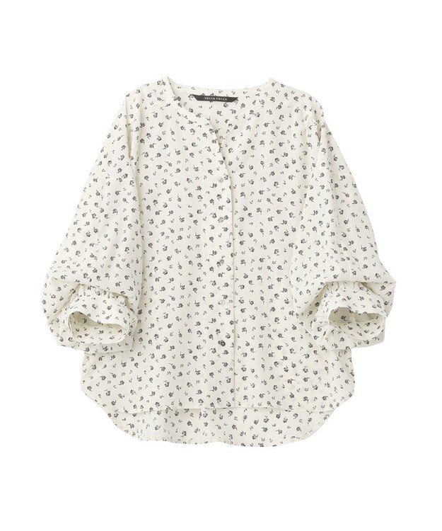 YECCA VECCA 2wayボリューム袖花柄ブラウス Off White