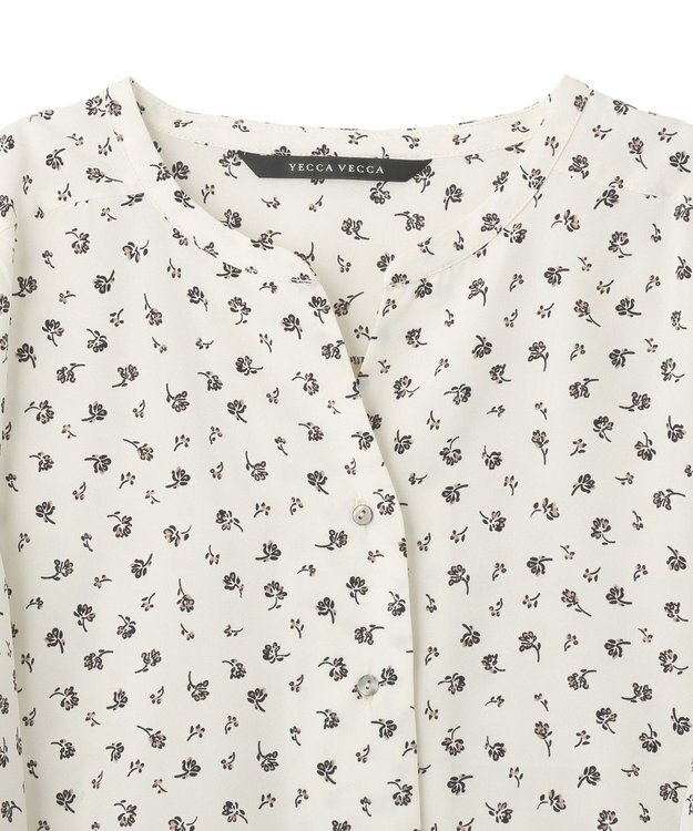 YECCA VECCA 2wayボリューム袖花柄ブラウス Off White