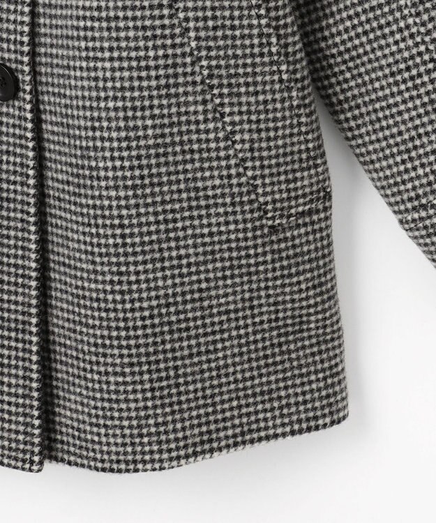 J.PRESS LADIES S チェックビーバー Pコート ブラックチェック系