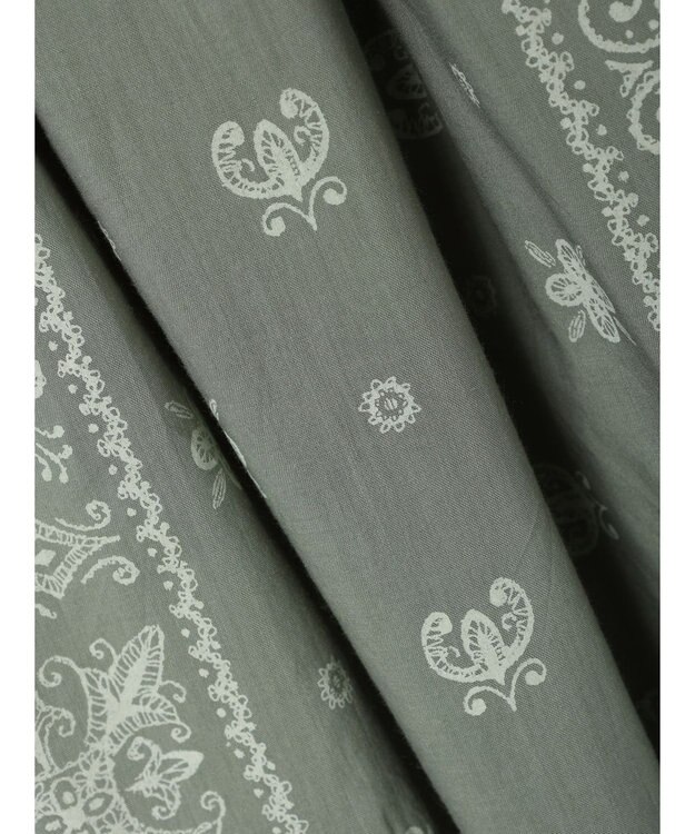 CRAFT STANDARD BOUTIQUE パネル柄マキシギャザースカート Light Green