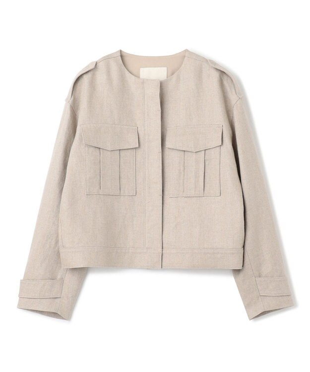 uncrave ヘリンボーン リネン ブルゾン（uncrave WHITE） フラックスA