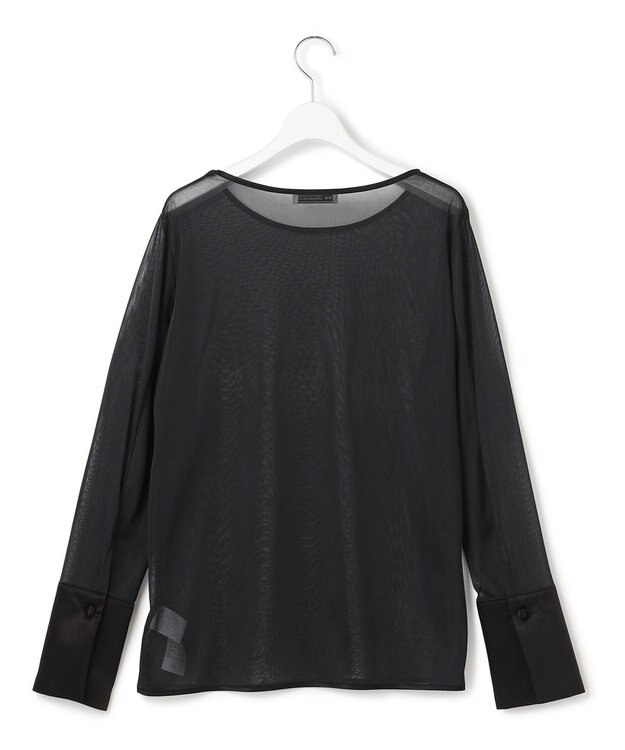 ICB 【WEB＆一部店舗限定】SheerSerika ボートネックプルオーバー ブラック