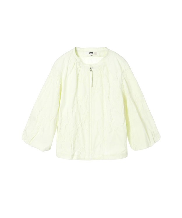 DAKS フラワーモチーフジャガードブラウス ライトグリーン