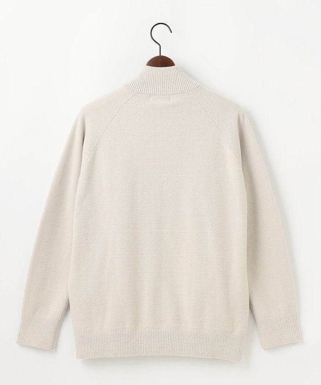 JOSEPH ABBOUD MOUNTAIN 【軽量/ソフト】ニットフリース スタンド ジップ ニット ライトグレー系