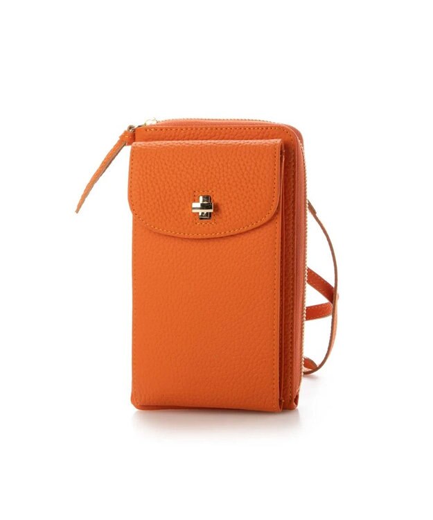 UNBILLION ペルケ perche / 牛革シュリンクタイプモバイルウォレットショルダー　旧8660 オレンジ