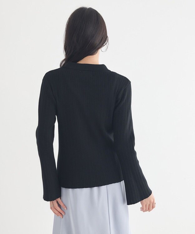 earth music&ecology レギュラーカラーニットカーディガン Black