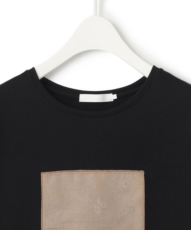 ICB 【日本製・接触冷感・UVケア・洗える】ペイズリーレノクロス TEE ブラック系