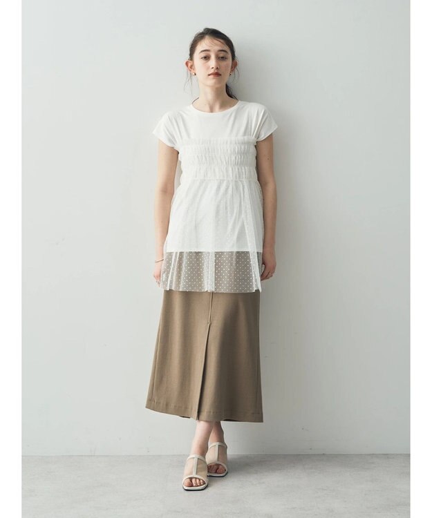 YECCA VECCA 【2点SET】マルチwayチュールオーバーキャミSET/Tee Off White