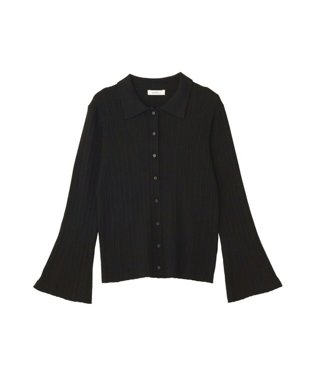 earth music&ecology レギュラーカラーニットカーディガン Black