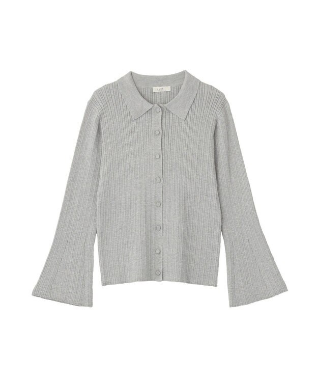 earth music&ecology レギュラーカラーニットカーディガン Gray