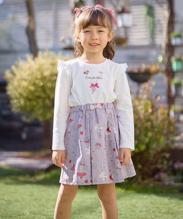 ANY KIDS 【カードキャプターさくら×any FAM】総柄 スカート ラベンダー