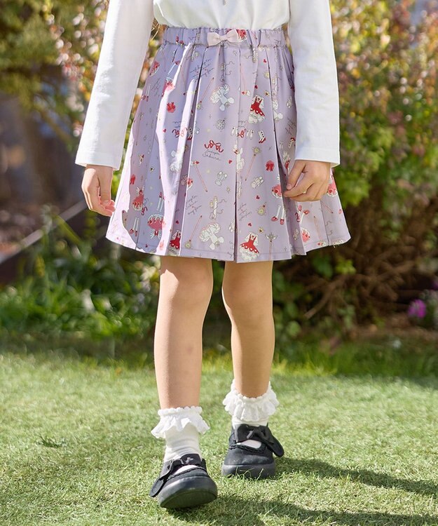 ANY KIDS 【カードキャプターさくら×any FAM】総柄 スカート ラベンダー