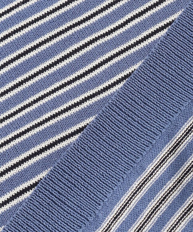 UNFILO MENS FINE MOVE クルーネック ニット [24年春夏商品] ブルーボーダー