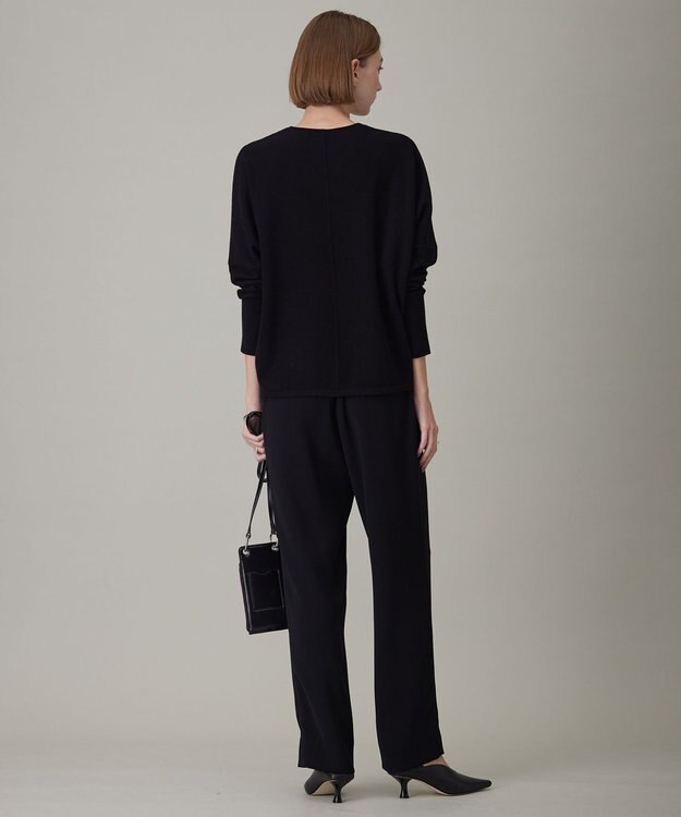 ICB 【洗える】ソフトウールハイゲージ Vネックプルオーバー ブラック系