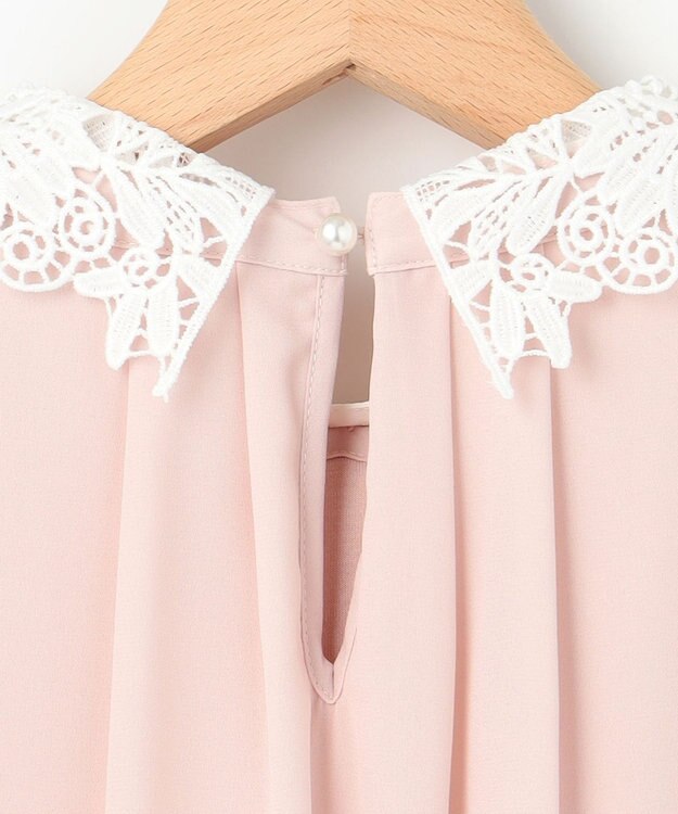 組曲 S 【WEB限定・2WAY】ジョーゼットシフォンレース襟 ブラウス ピンク系