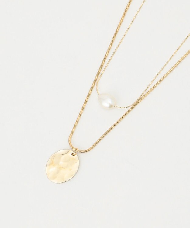 ANY レイヤードコインメタルネックレス ライトゴールド