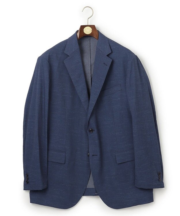 J.PRESS MEN 【KING SIZE】【MECHANICAL】【セットアップ対応 / 超軽量 / 清涼感 / 洗える】 ナイロンハイパワーストレッチ リネンルックジャケット ネイビー系