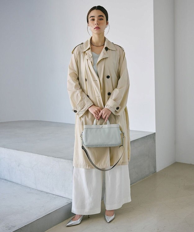 TOPKAPI 【Breath TOPKAPI】防水ナイロン レザーコンビ ミニトート ショルダーバッグ ミントグリーン