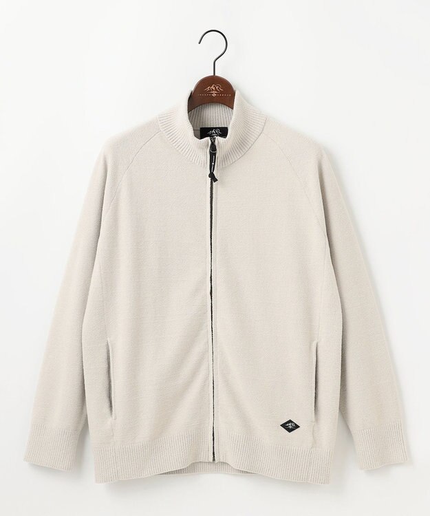 JOSEPH ABBOUD MOUNTAIN 【軽量/ソフト】ニットフリース スタンド ジップ ニット ライトグレー系