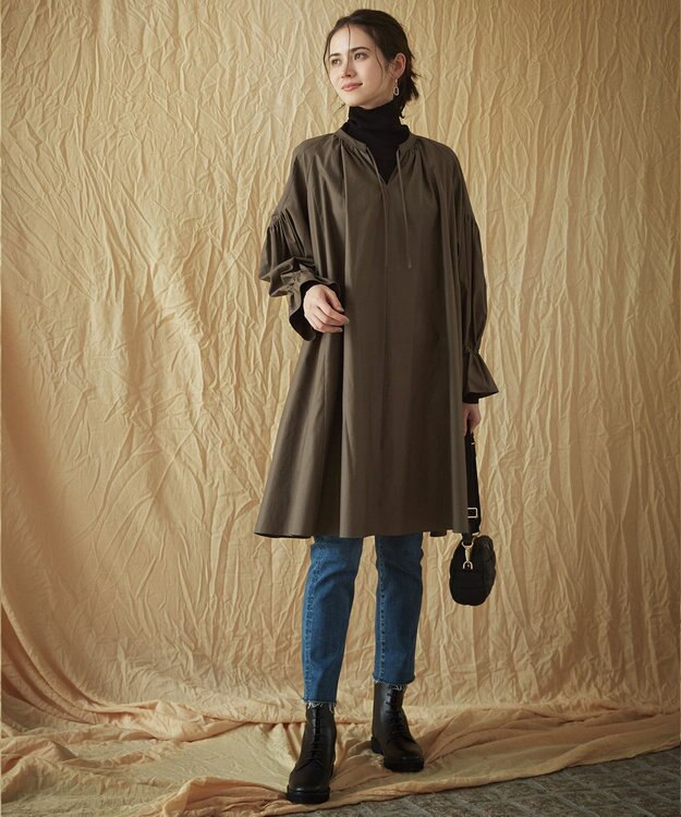 23区 【SLOW/一部店舗限定】シアーリブ タートルネックニット ブラック系