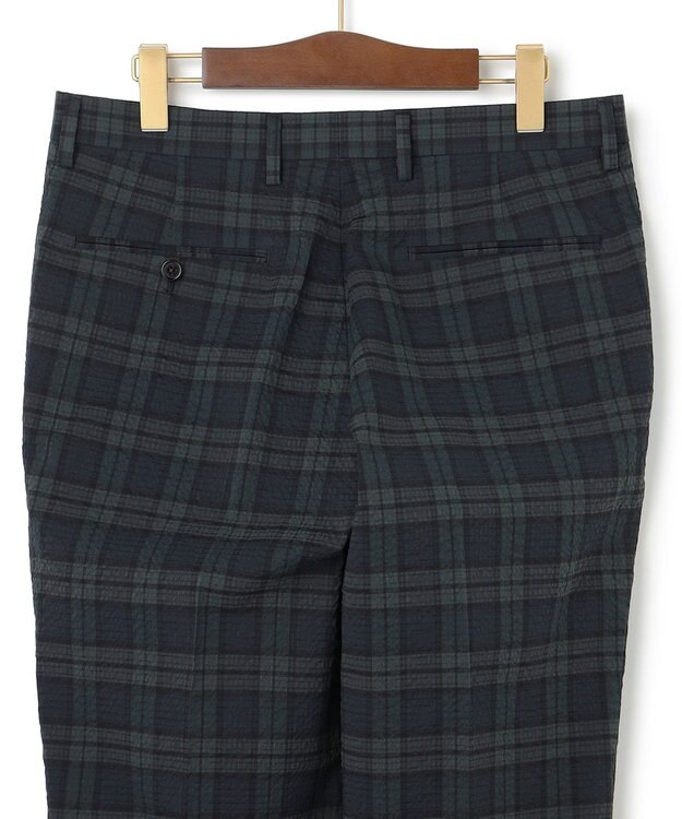 J.PRESS MEN クールマックスサッカー ステムテーパードパンツ ネイビー系3