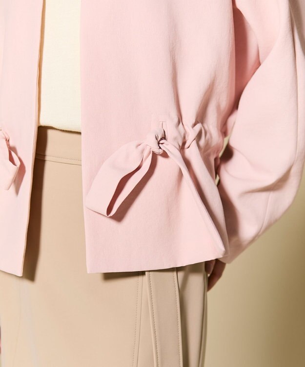 BEIGE， PORDIC / ドロスト付きノーカラージャケット Nude