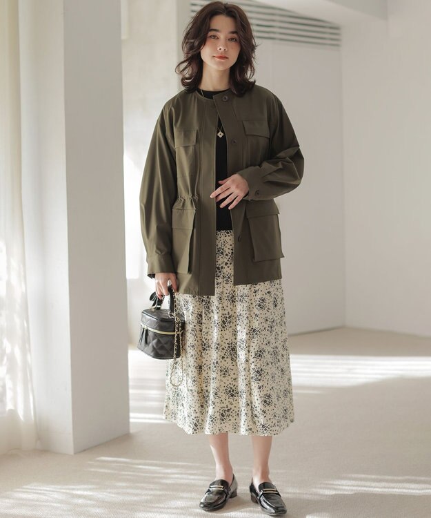 組曲 モザイクフラワープリント スカート アイボリー系5