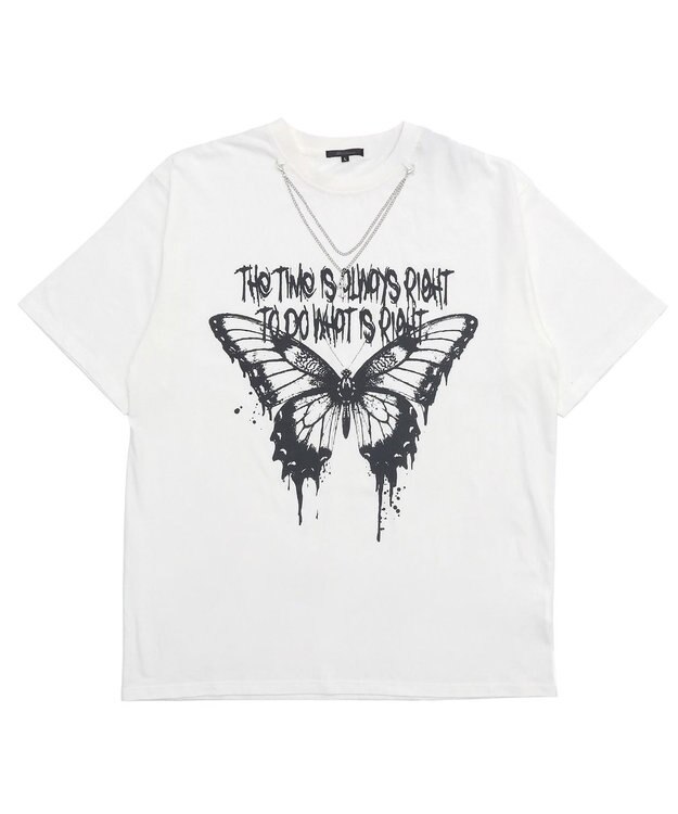 WEGO アクセ付きハードグラフィックT（SS） ホワイト