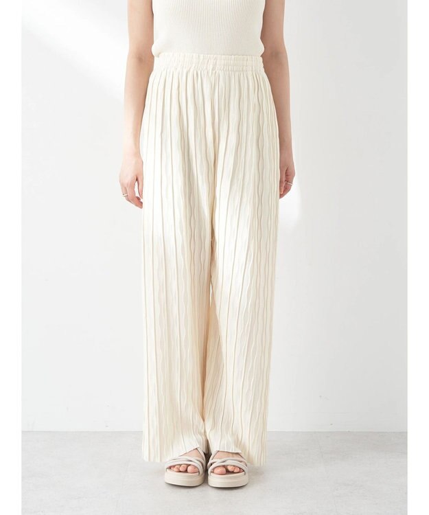 earth music&ecology リラックスセルフカットパンツ（Ｉｖｏｒｙ） Ivory